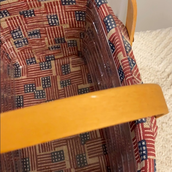 Vintage Longaberger Basket Family Signatures Red Blue Fabric Liner Protector - Picture 12 of 15